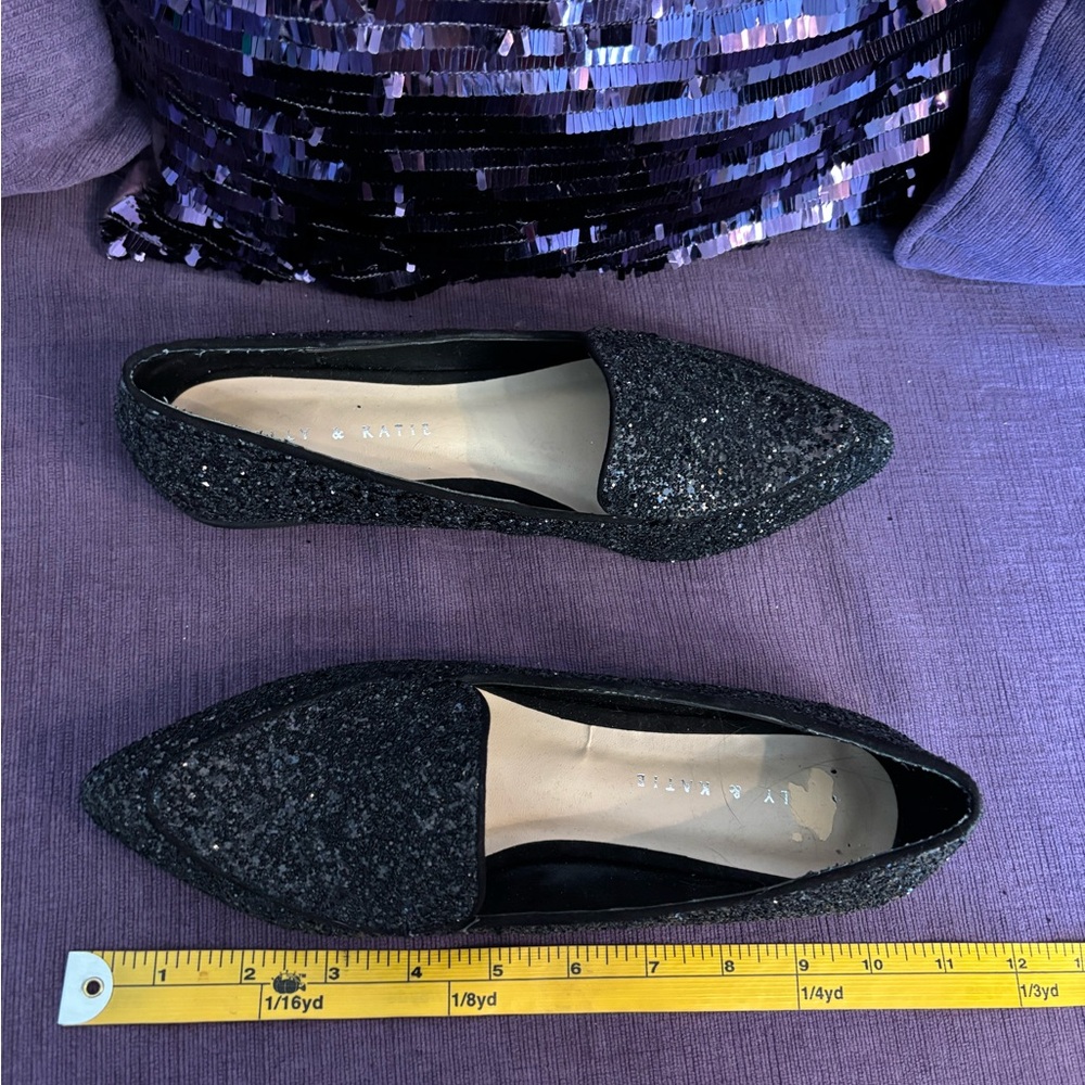Kelly & Katie Black Glitter Flats with Pointed Toe Size 7.5 NWOT‎ - Picture 11 of 13